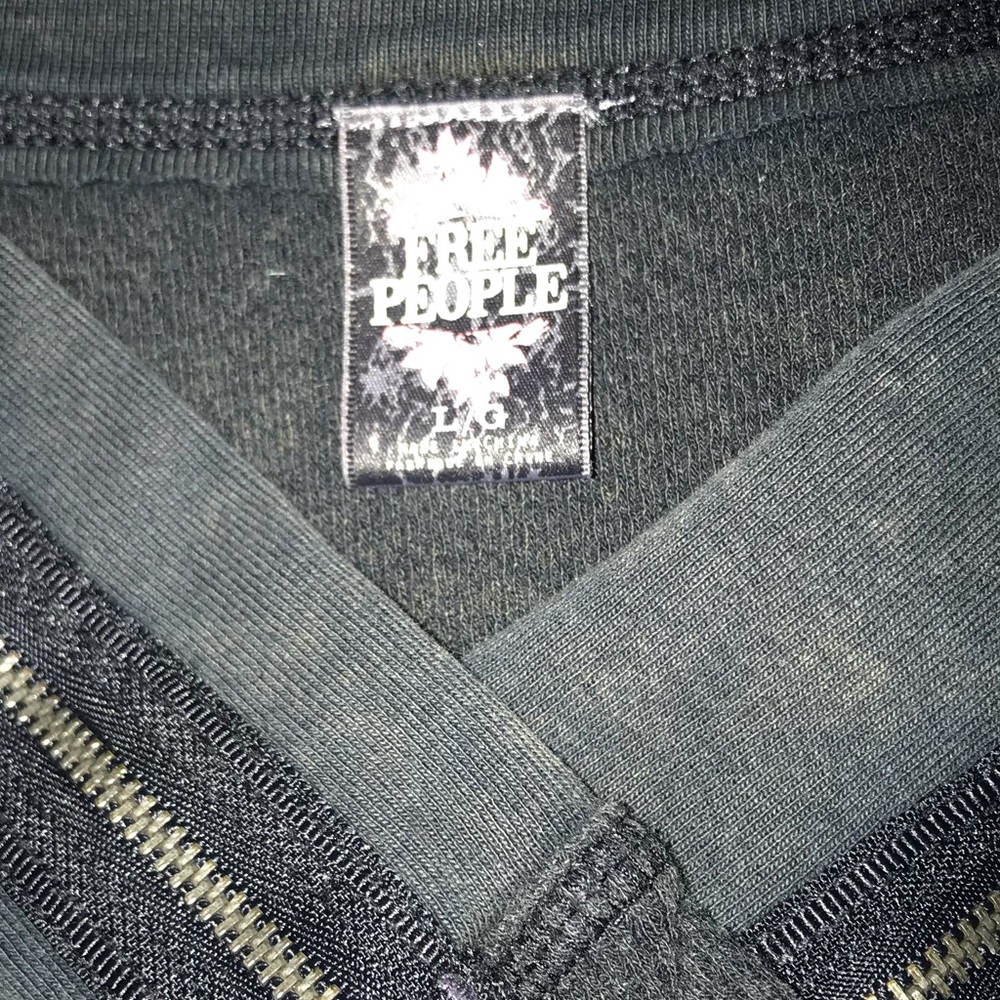 Free People Charcoal Zipper Cuff Waffle Thermal - Picture 5 of 8